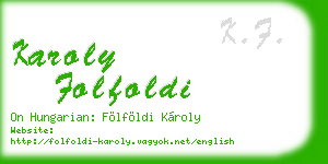 karoly folfoldi business card